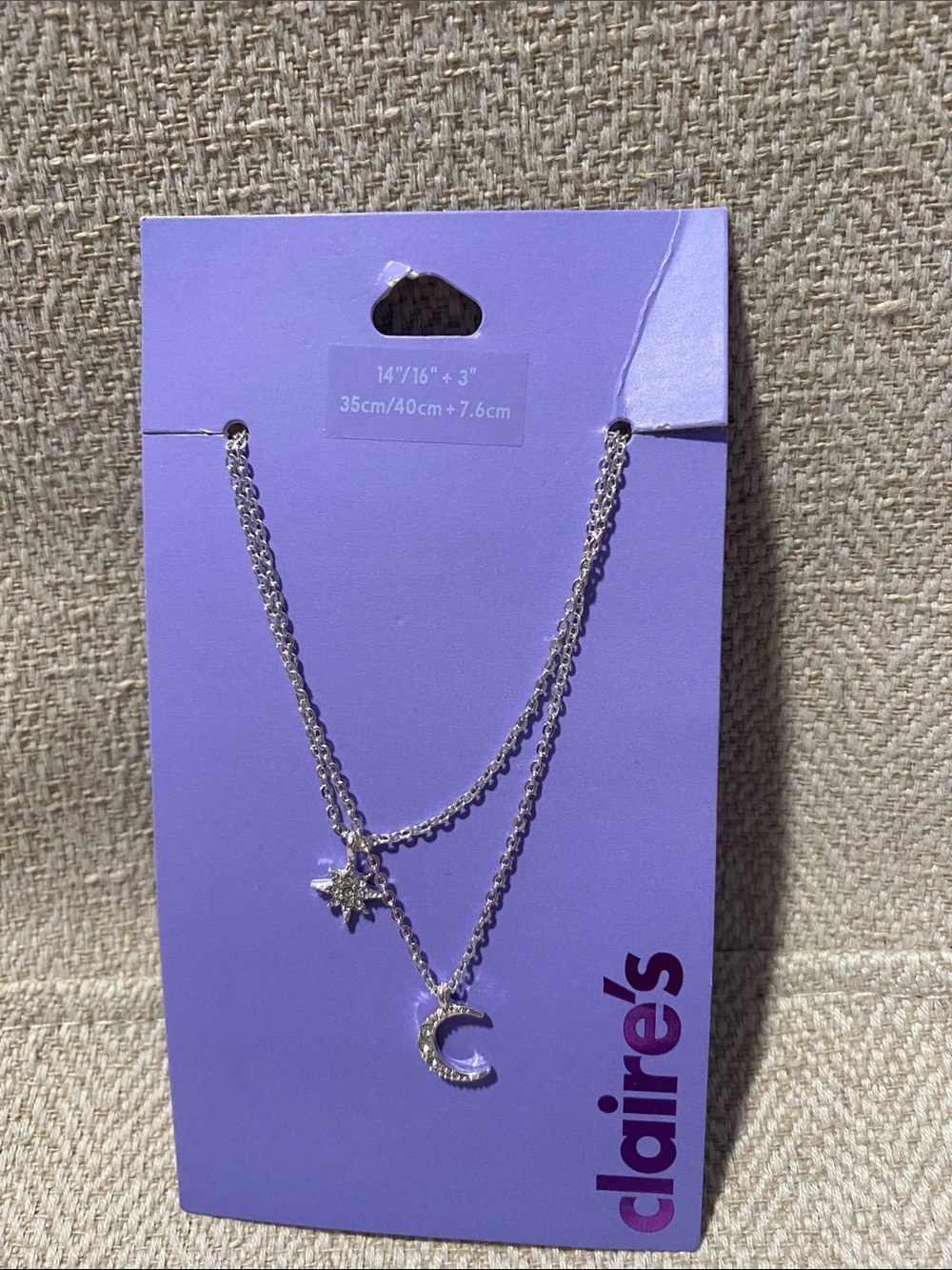 Claire's Silver Moon & Star Layered Necklace